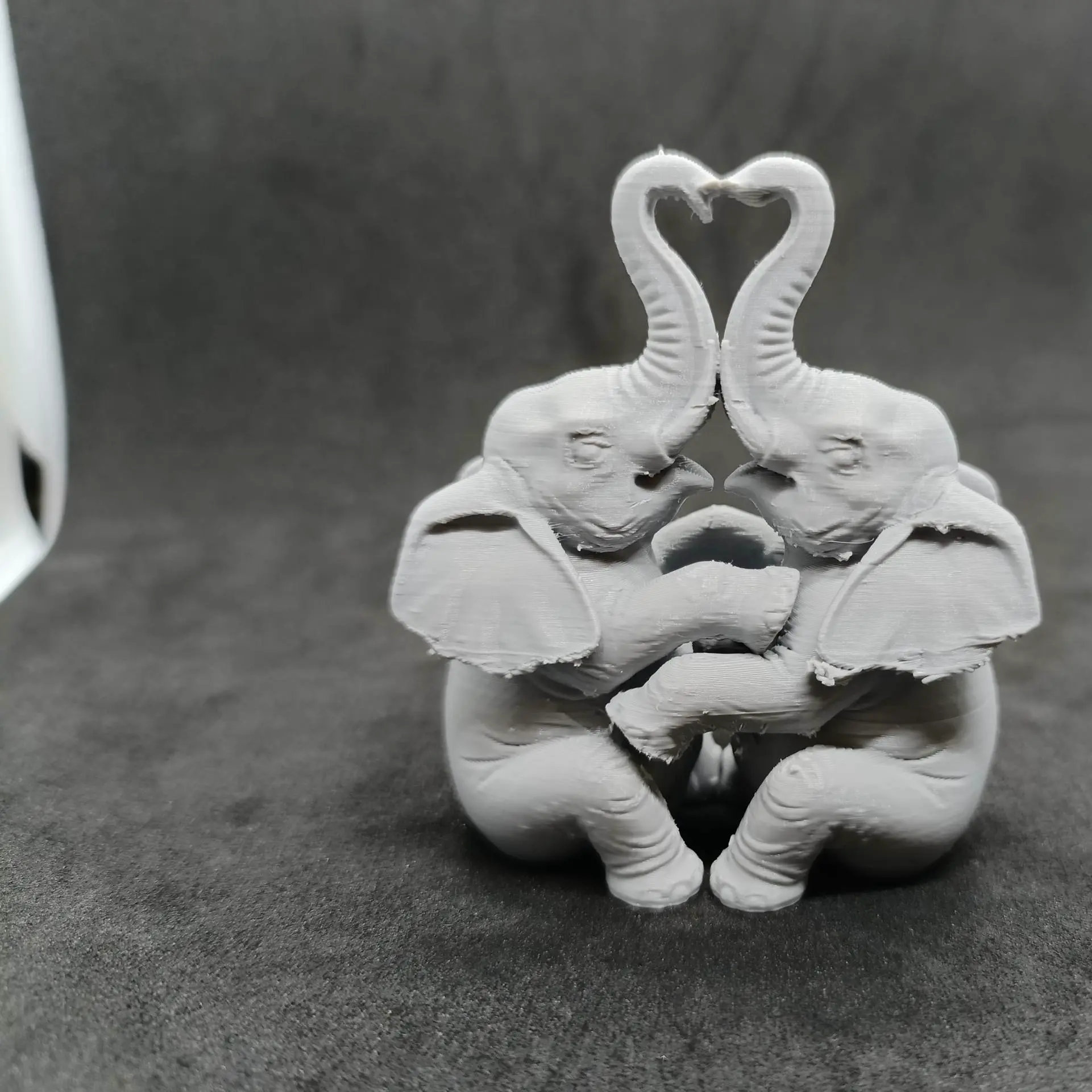 Valentine's Day Sculpture Couple of Elephants