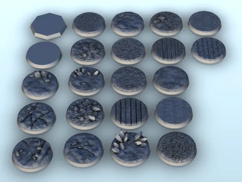 Set van 23 voetstukken (+ vooraf ondersteunde versie) (3) - miniaturen w