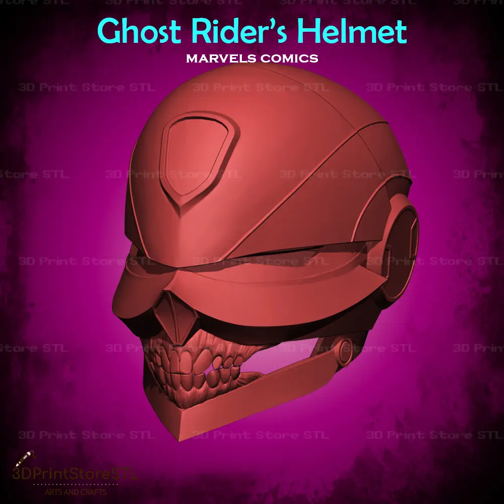 Ghost Rider Helmet Cosplay Marvels Midnight Suns - STL File