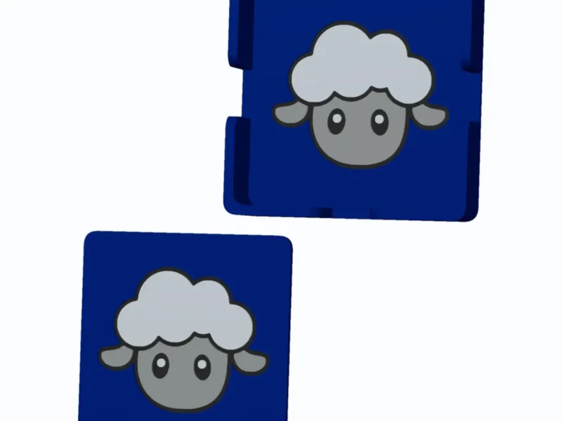 Sheep Head - Farm Animals - Square Coaster with holder