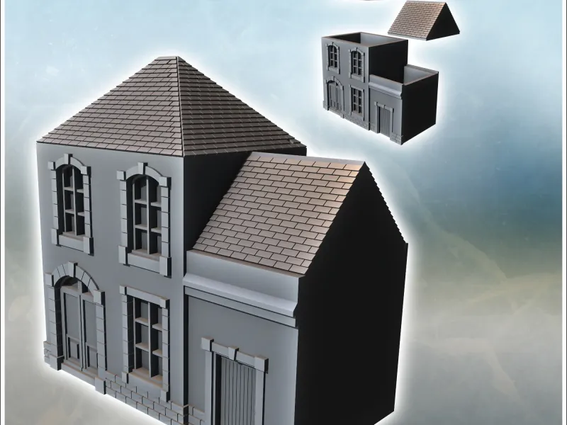 Modern slate-roofed building with annex and upper floor (20)