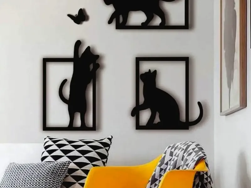 Gatti che giocano - Decorazione da parete
