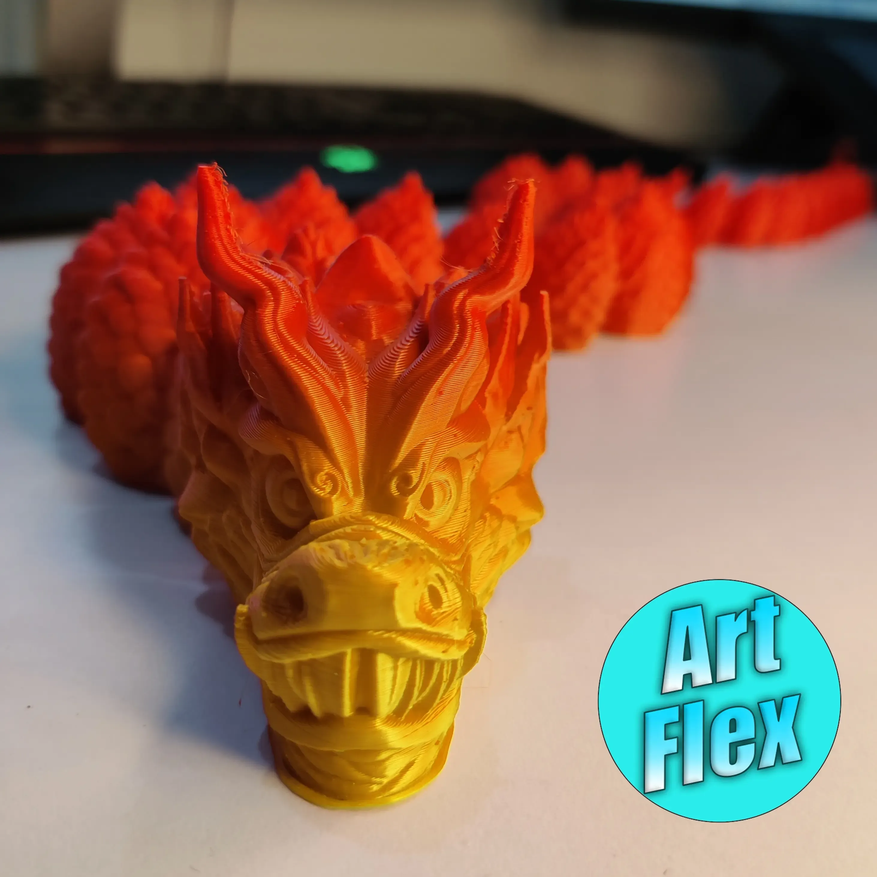 ARTICULATED FIRE-DRAGON PRINT IN PLACE