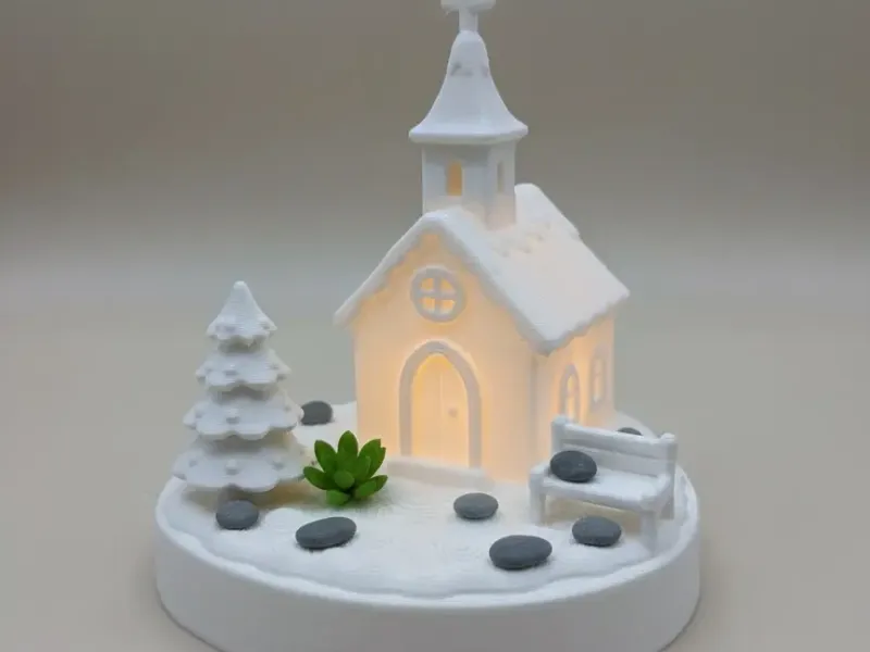Christmas Churche Teelight Szene