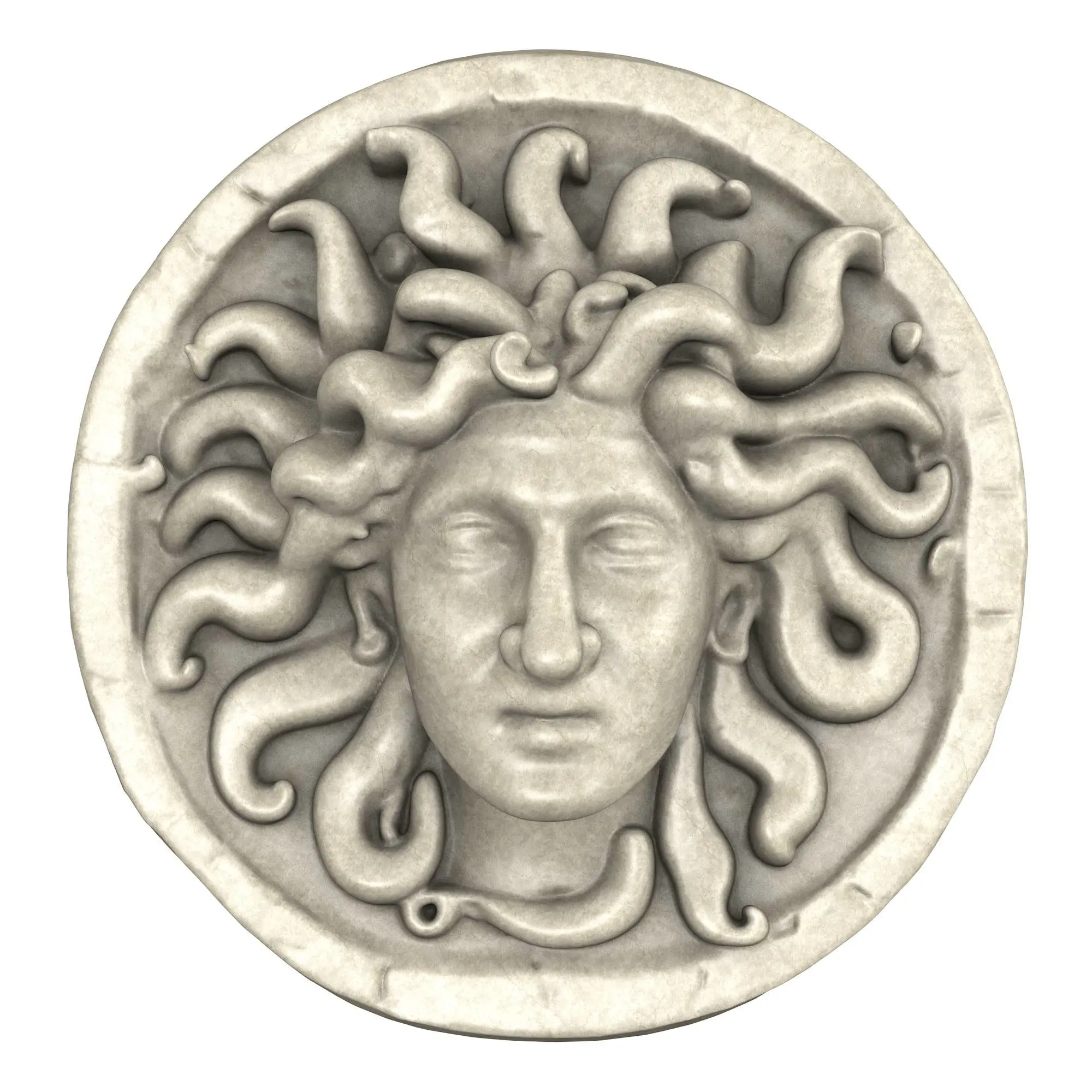 Medusa Head Stone Relief Wall Sculpture