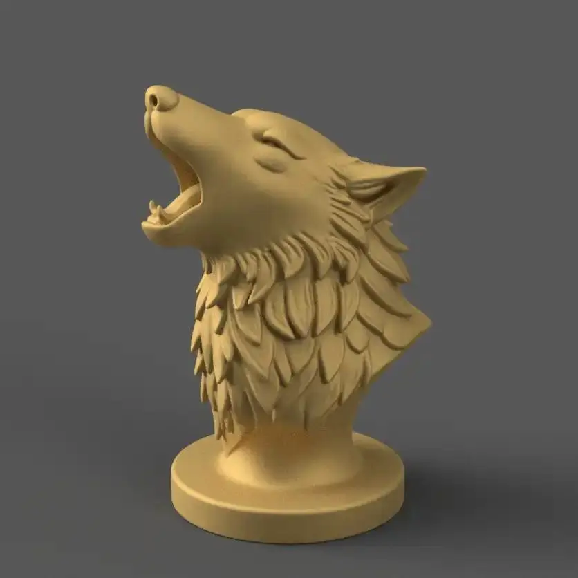 Majestic Wolf Headphone Stand and Bust 3D Print STL