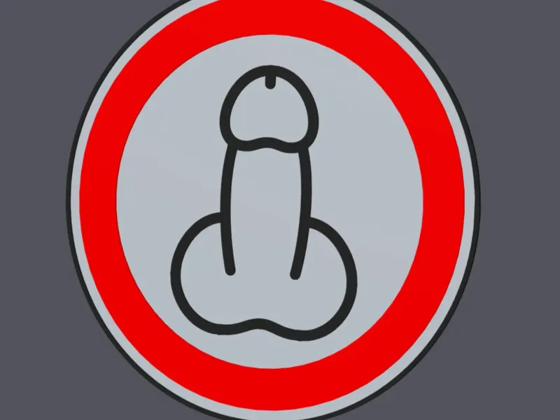 Penis Forbidden - Traffic Sign - Wall Art v1