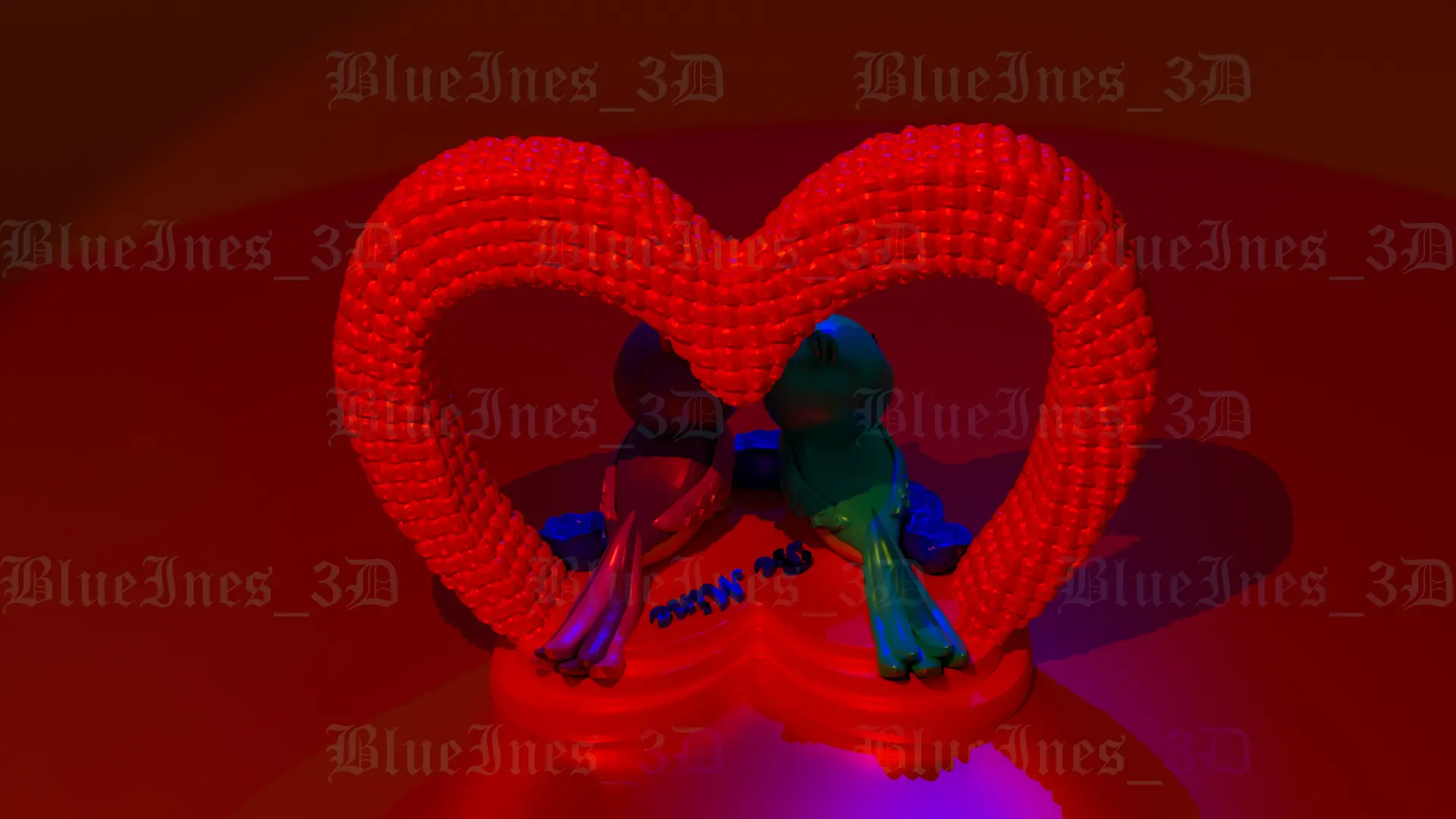 VALENTINE'S DAY HEART BIRDS WITH ROSES