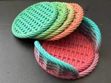 Set de Posavasos Tejidos con Soporte / Woven Coaster Set wit-6