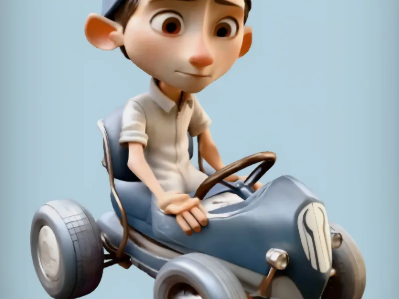 Boy in Toy Car 
