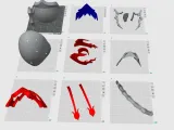 Flame Dragon Armor Helmet Full Split Parts (No AMS Required)-2