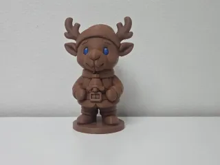 Reindeer in Hat with Lantern Christmas Figure