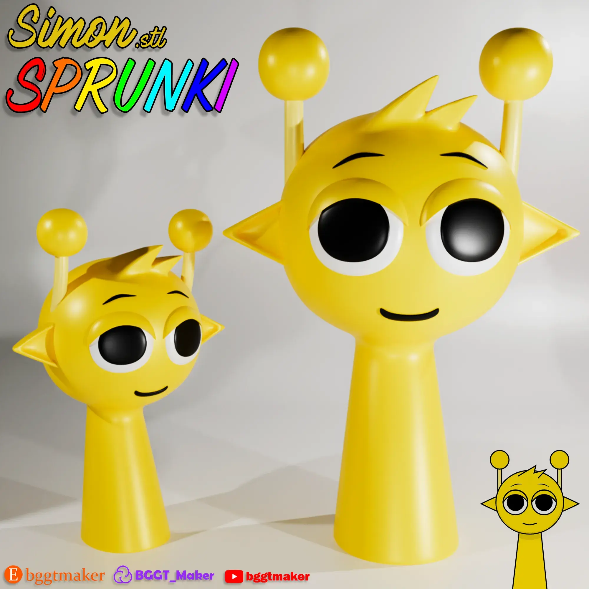 SIMON SPRUNKI INCREDIBOX YELLOW | Sprunki 3D Model Fan Art