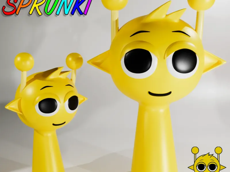 SIMON SPRUNKI INCREDIBOX YELLOW | Sprunki 3D Model Fan Art