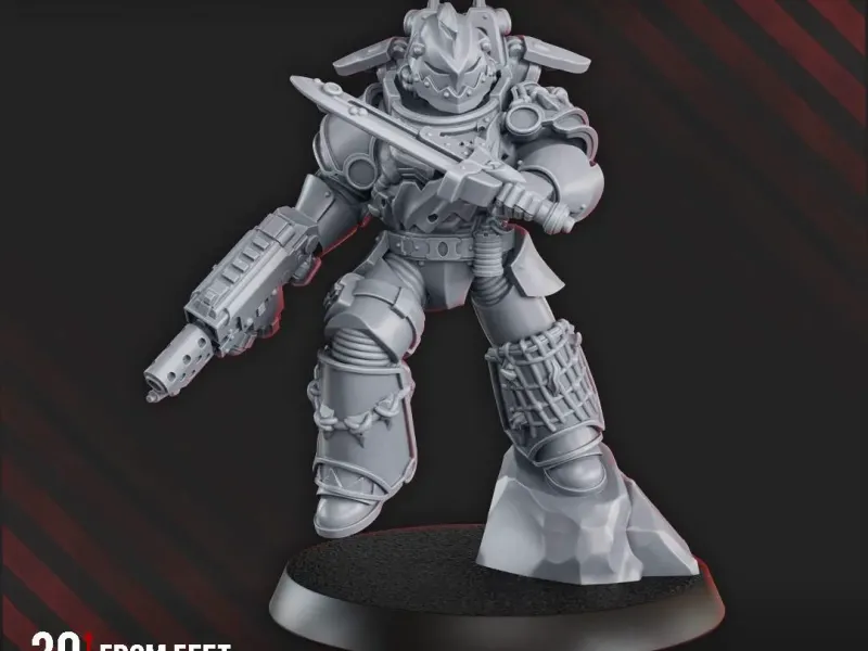 White Megalodon Clan Storm Warrior with Jetpack