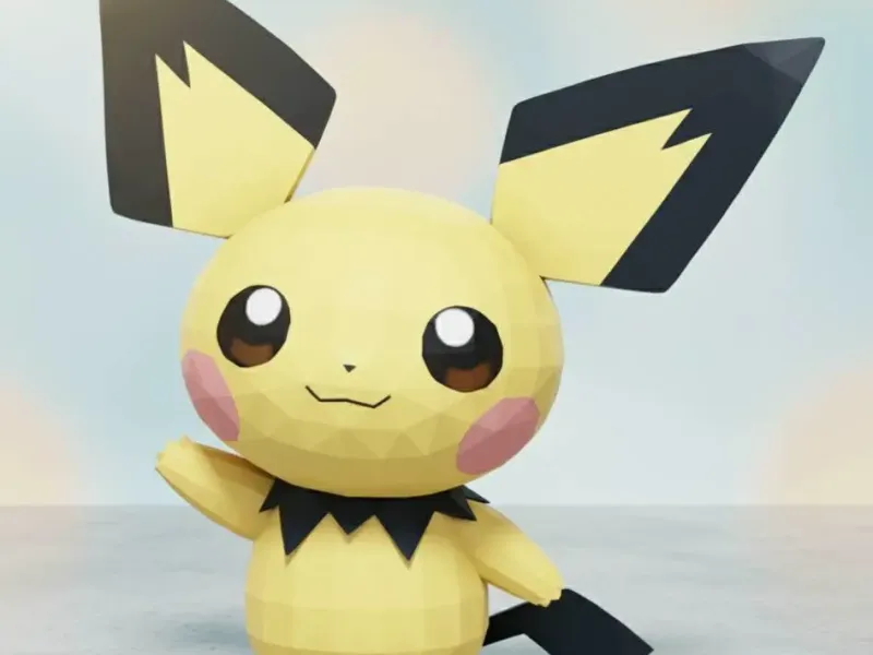 #0172 Pichu – Low Poly Pokémon