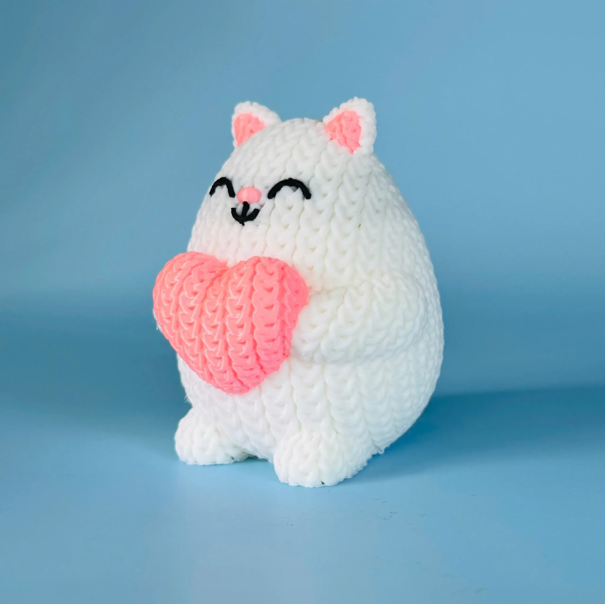 Valentine Cat Crochet - Knitted - Multicolor 3D Printing