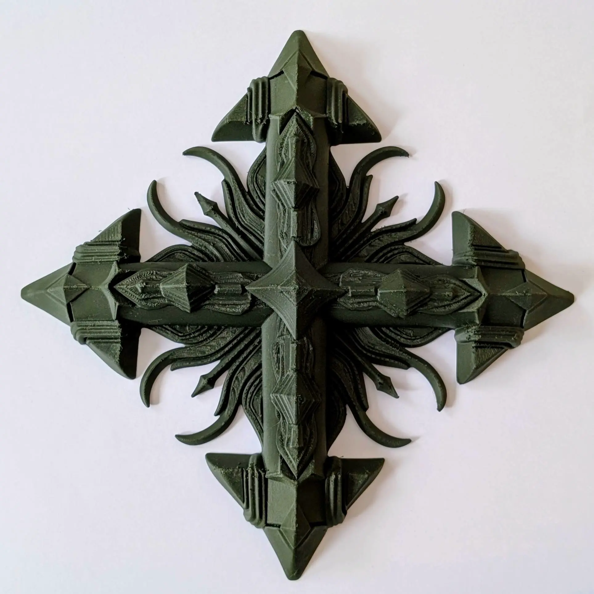 Ornate Cross Wall Art - Sculptural 3D Compass