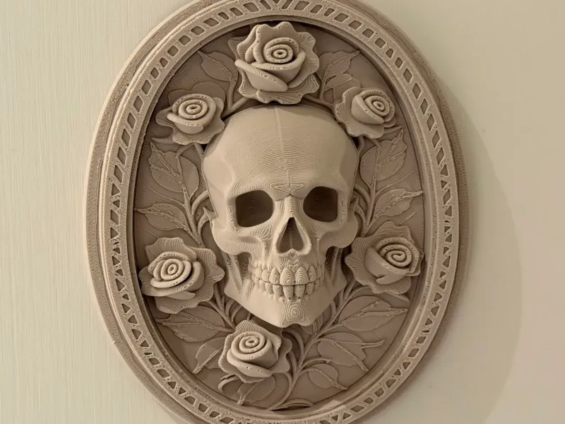 Decorazione da Parete con Teschio e Rose