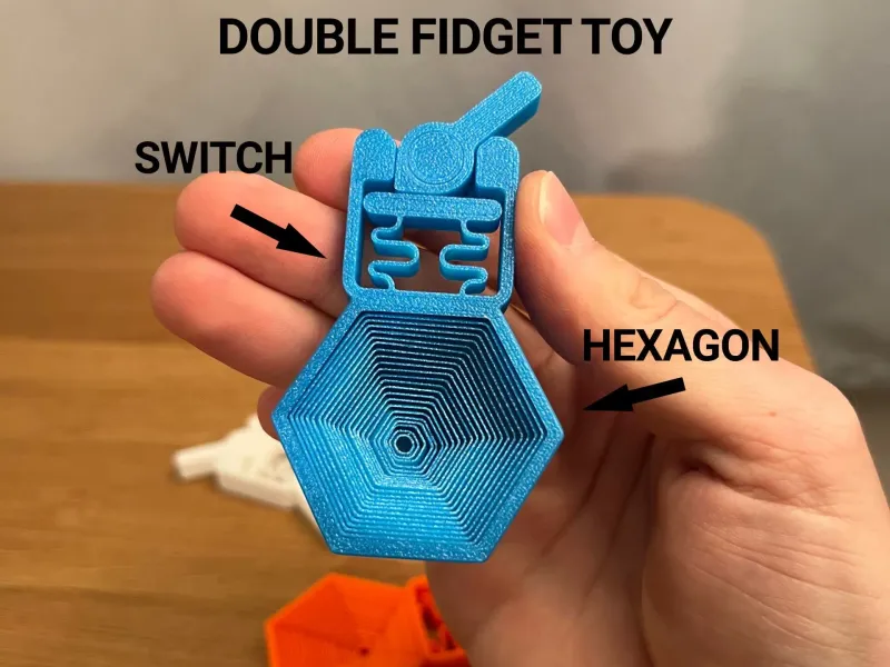 Doppeltes Fidget-Spielzeug – Schalter & Sechseck
