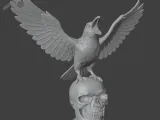 3 in 1 Raven Statue STL Bundle | Gothic Raven on Branch, Rav-4