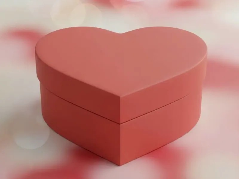 Caja con forma de corazon / Heart shaped box