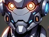 futuristic robot head-0