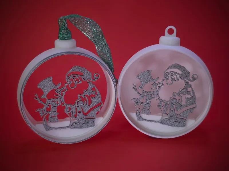 Christmas Bauble Santa Claus and Snowman