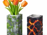 Voxel Game-Material Modular Vase Set (Mossy Stone + Obsidian-0