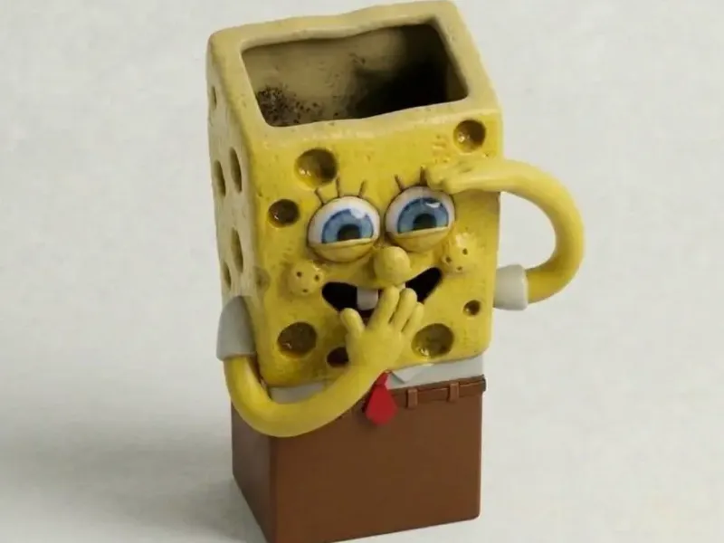 Spongebob Themed Pot Planter.