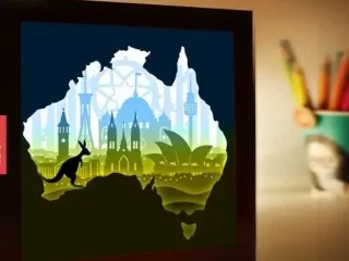 Australia Kangaroo light box (shadow box)