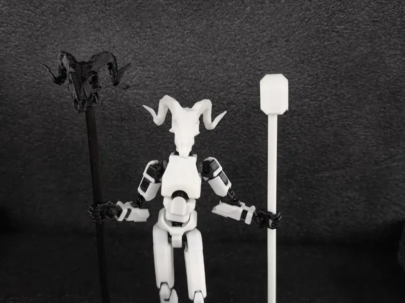 ram-headed walking stick with variable head for dummy 13