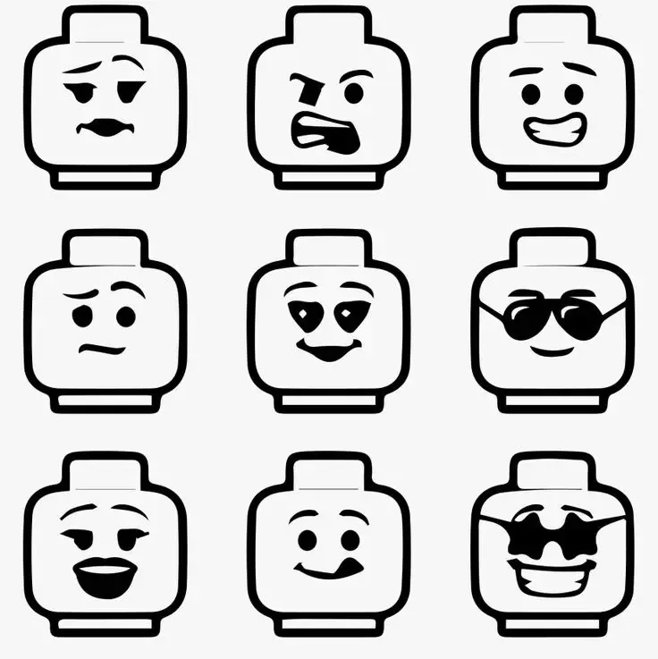 Lego heads various cookie stamps
