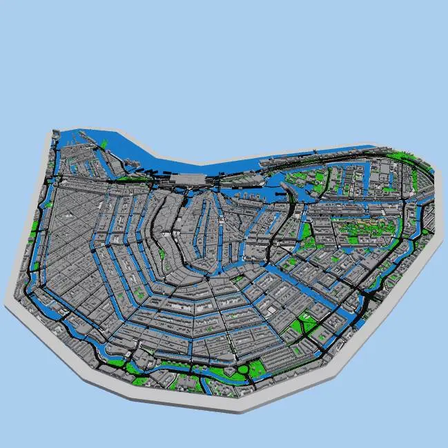 阿姆斯特丹城区 沙盘微缩模型 Amsterdam City Center - Scale Model