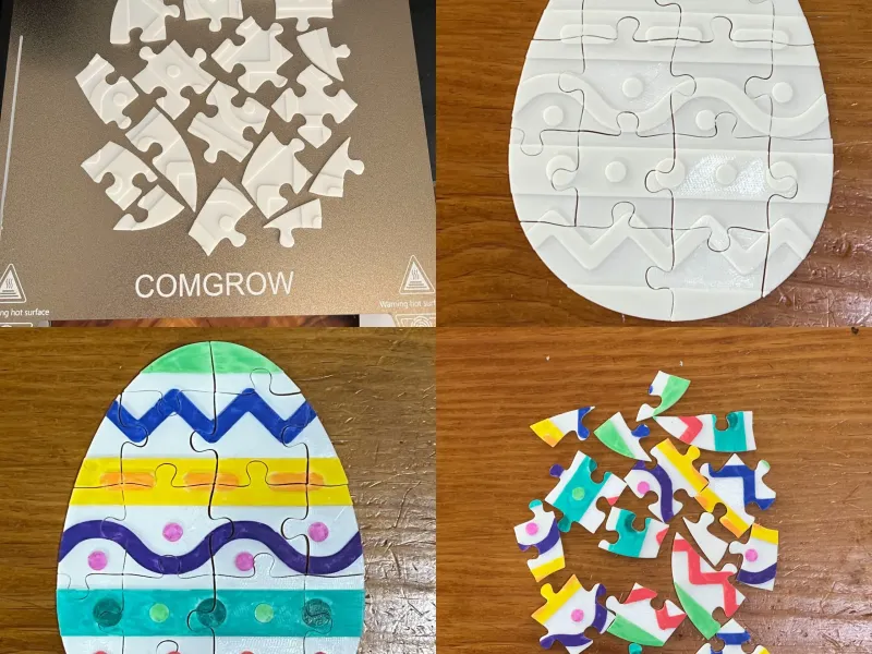 Attività Puzzle da Colorare per Uova di Pasqua