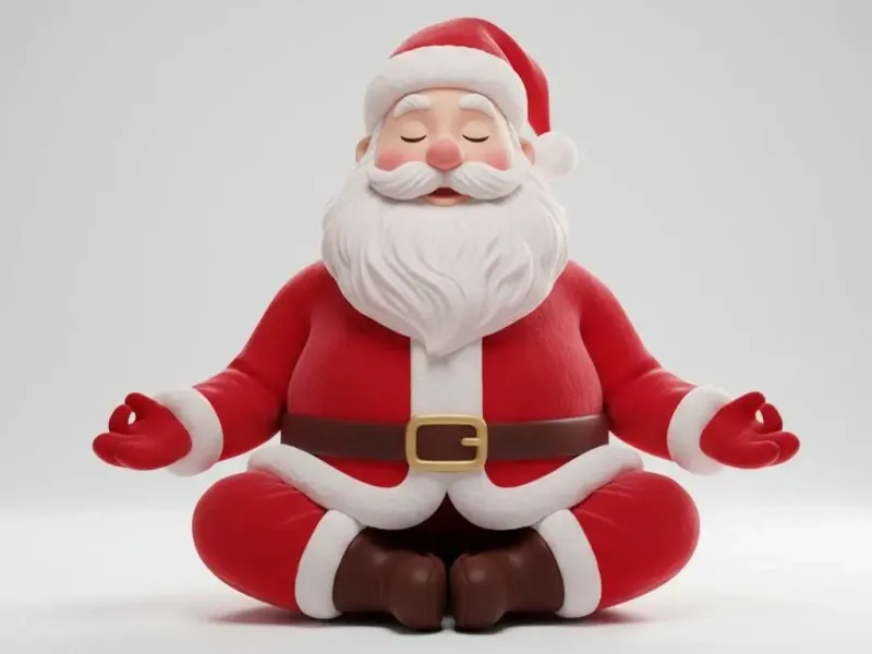 Santa Claus - Zen Meditating - Christmas Decoration