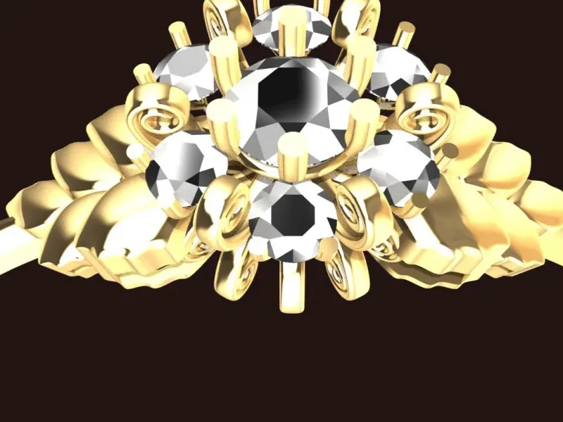 Leaves Ring Narrow Shank