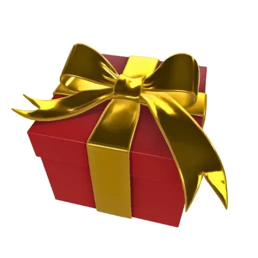 Red Present with Gold Bow 3D Model STL Printable