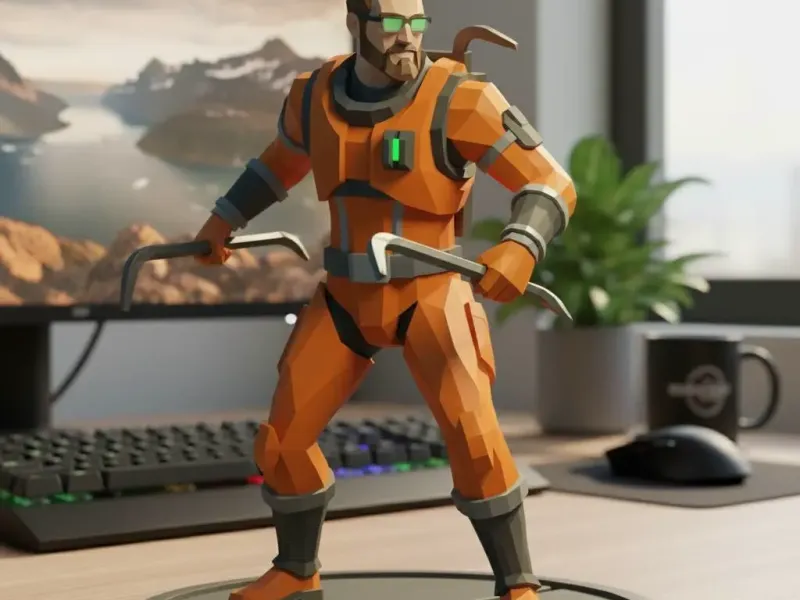 Gordon Freeman with crowbars Half-Life 3 lowpoly