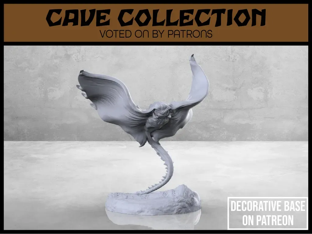 Manta Cave Bat - Version 3 - Tabletop Miniature