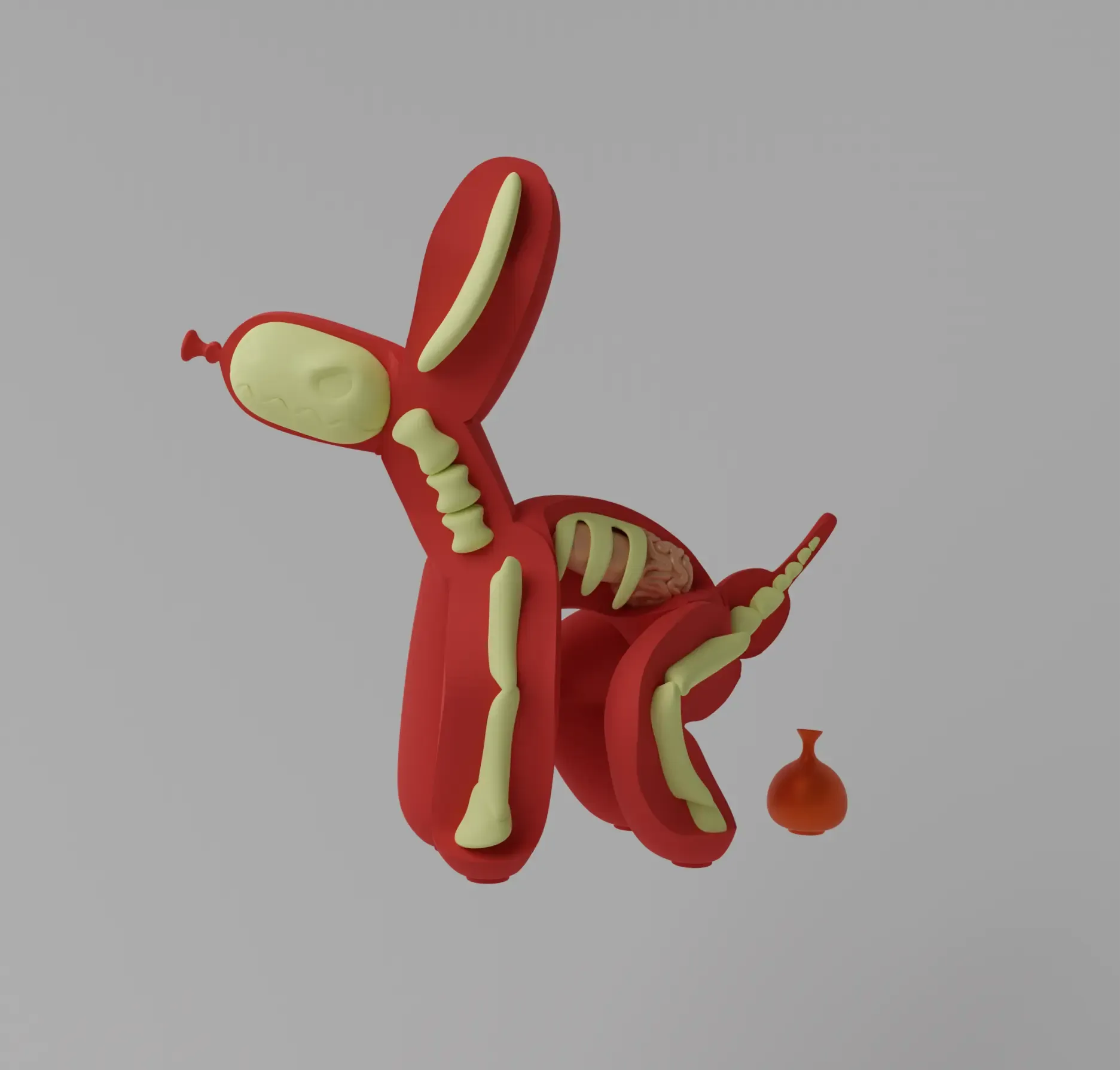 Balloon Dog Flayed Open Dissected Art Toy