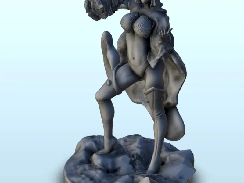 手持带刺棍棒的女战士(15) - 微缩人物场景