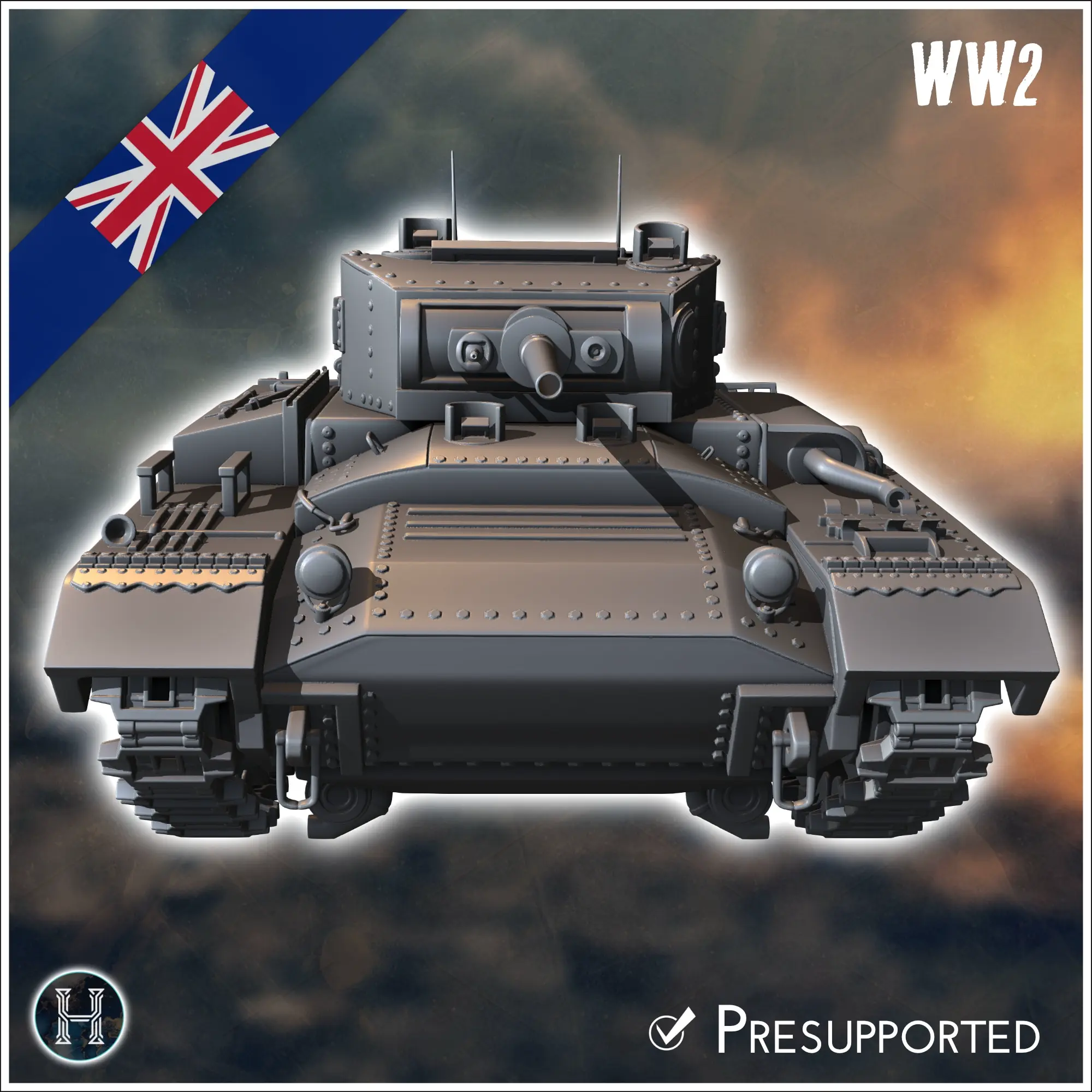 Chars d'infanterie Valentine Mark Mk. VIIA - miniatures ww2 vehicules