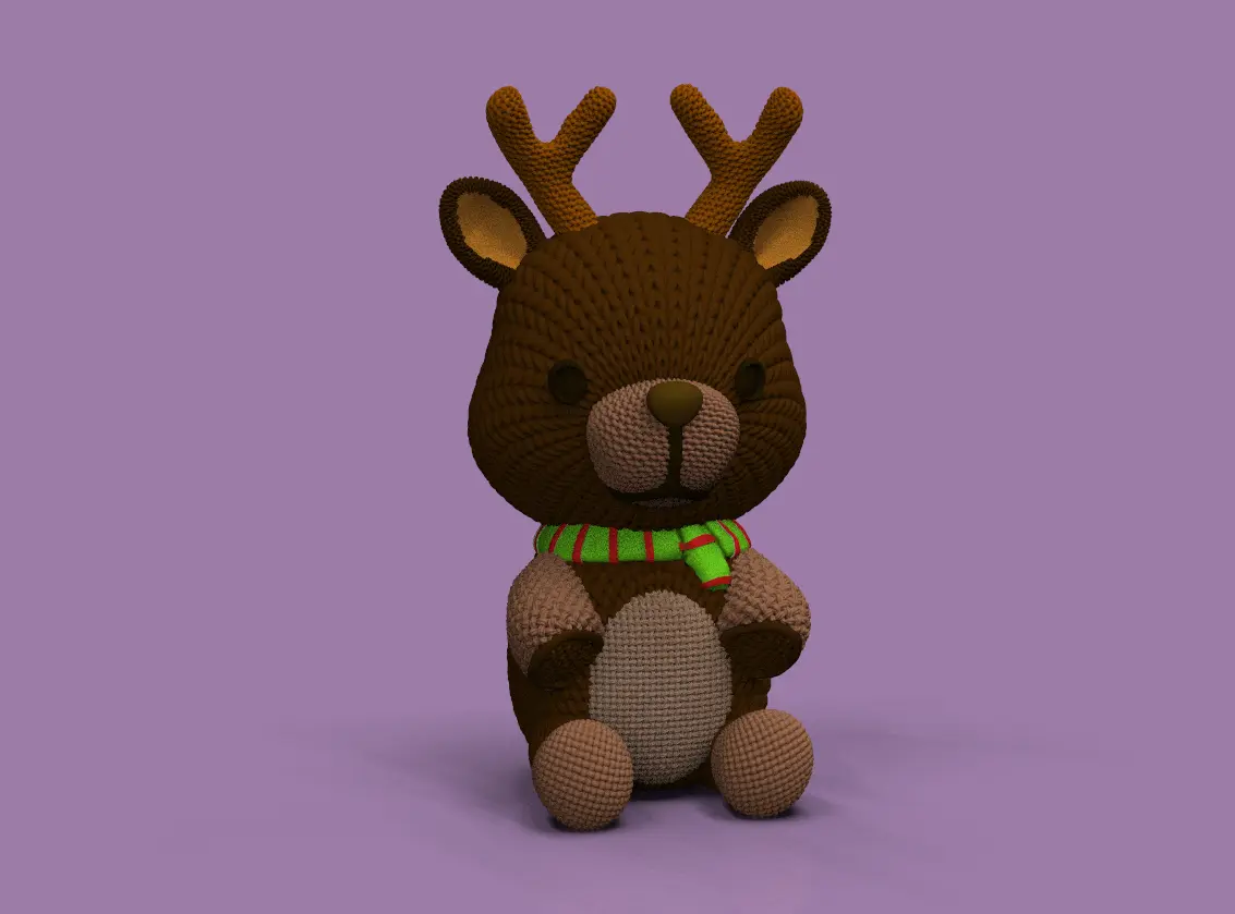 Crochet Knitted Reindeer Easy to print