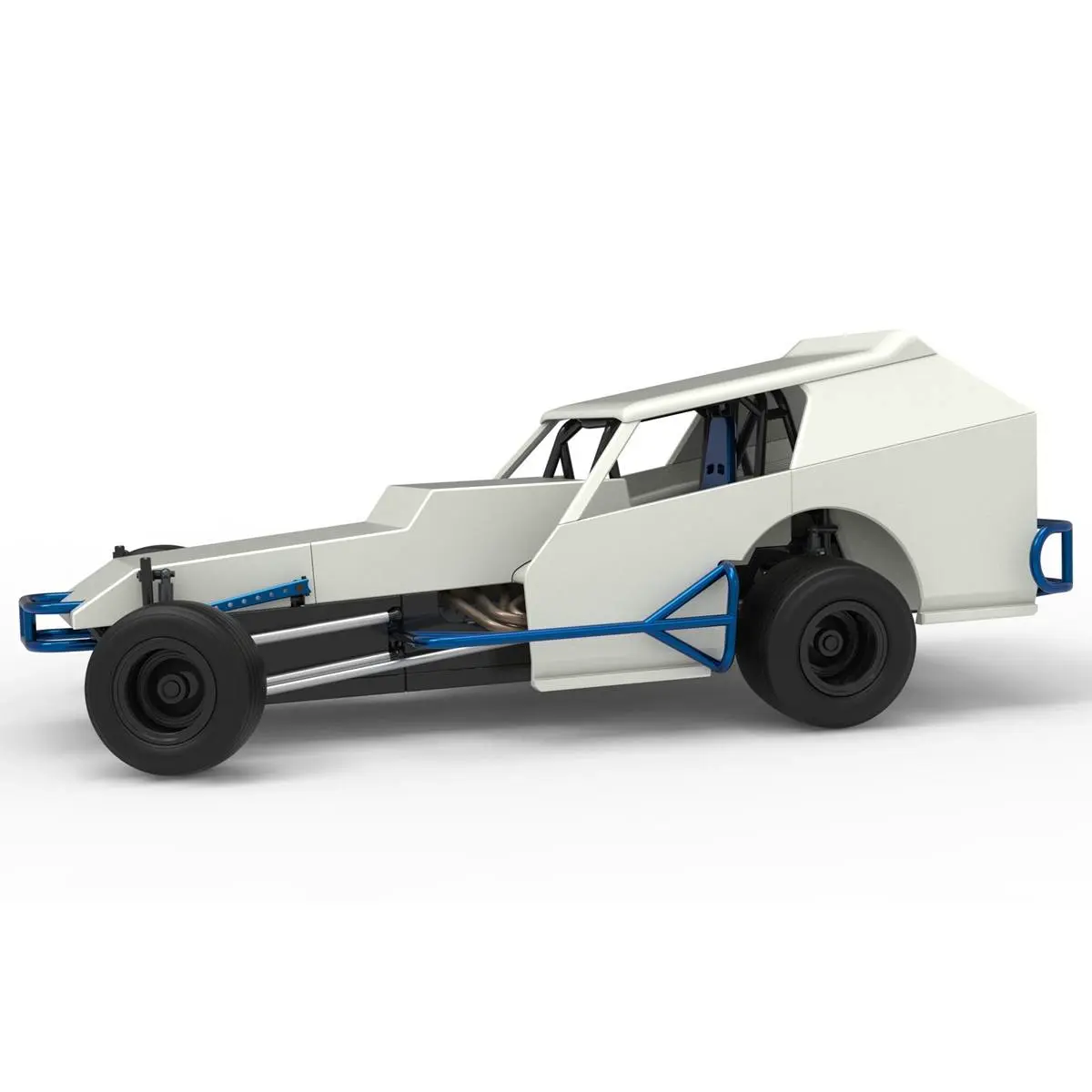 Vintage Dirt Modified stock car V8 while turning Scale 1:25