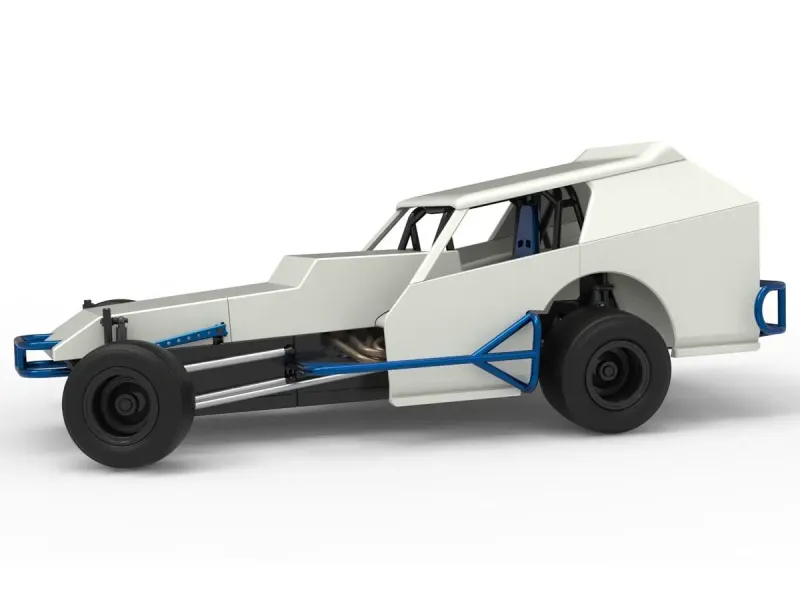 Vintage Dirt Modified stock car V8 while turning Scale 1:25