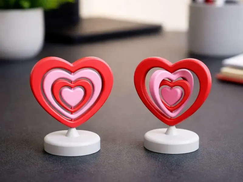 Giróscopo Antiestrés de Corazón | Escultura de Corazón Giratorio