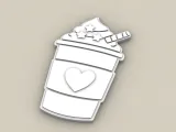 Badge Reel Topper Flat Back coffee with whipped cream-2