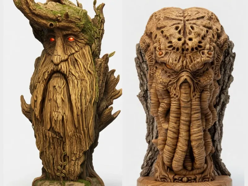 Treehead and Cthulu head 