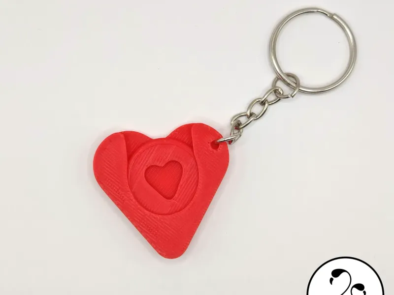 Llavero con forma de corazón para ficha de carrito de la compra